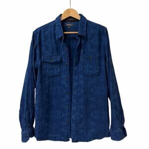 Roark "The Fes" Indigo Flannel Button Down Shirt - Medium CabinCore Cozy Shacket